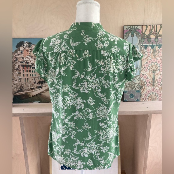 Alfani Silk Green Floral Top - Picture 5 of 9